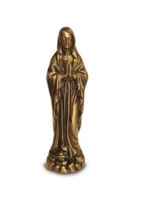 Escultura conmemorativa de María con manos juntas en bronce