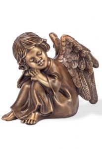 Escultura conmemorativa Ángel sentado – 3D, libre, con taco de fijación en la parte inferior