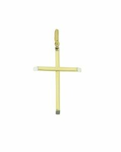 Colgante conmemorativa 'Cruz' de oro bicolor 14k