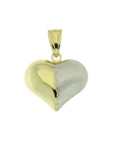 Colgante conmemorativa 'Corazón' de oro bicolor 14k