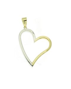 Colgante conmemorativa 'Corazón' de oro bicolor 14k