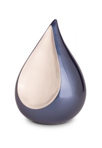 Urna lágrima en latón 'Teardrop' azul metalico