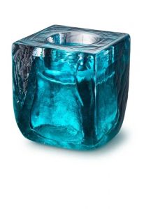 Miniurna cristal con vela 'Cubos' Tiffany azul