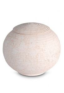 Mini urna para cenizas de porcelana 'Sfera' - Relieve coral rosa