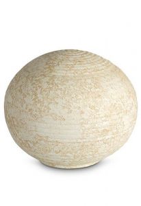 Mini urna para cenizas de porcelana 'Sfera' - Relieve de arena del Sahara