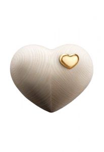 Mini urna funeraria corazón de oro | madera de arce sin tratar