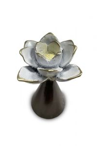 Escultura miniurna de bronce 'Flor de loto'