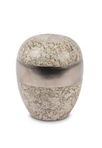 Mini urna funeraria porcelana 'Planeta' marrón
