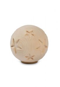 Mini urna para cenizas 'Sfera' con estrellas de mar - madera de pino