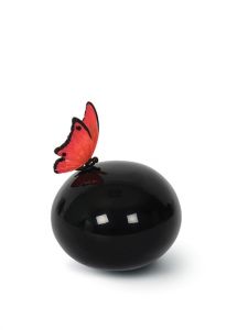 Mini urna de fibra de vidrio 'Mariposa' roja