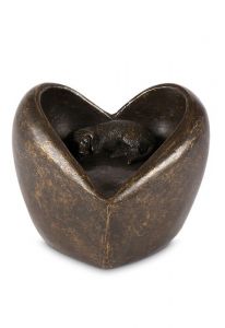 Miniurna bronce perro 'Siempre en mi corazón'