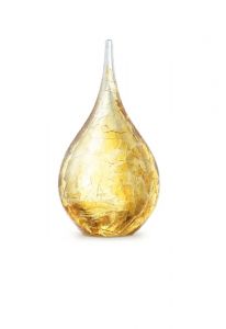 Mini urna para cenizas cristal gota 'Memorie' krakele gold