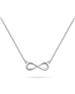 Colgante conmemorativa Infinity de plata con collar