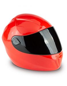 Urna de cerámica casco de moto rojo