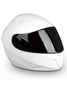 Urna de cerámica casco de moto blanco