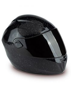 Urna de cerámica casco de moto negro