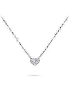 Colgante conmemorativa corazón de plata con zirconias y collar