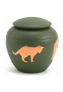 Urna silueta gato con país verde