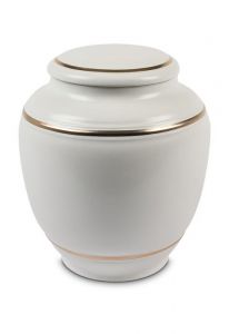 Urna funeraria de porcelana 'Classica' con doble borde dorado