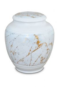 Urna funeraria de porcelana 'Classica' | Mármol de Carrara con vetas doradas