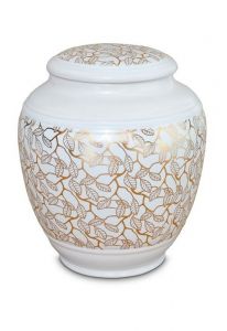 Urna funeraria de porcelana 'Classica' | Hojas de oro puro