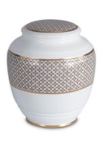 Urna funeraria de porcelana 'Classica' | Tréboles de cuatro hojas con doble borde dorado