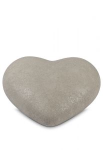 Urna funeraria corazón semi-de pie de porcelana beige obscuro