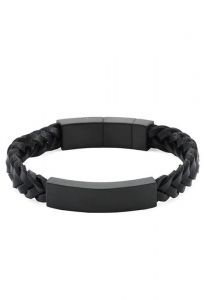 Pulsera para cenizas de cuero negro