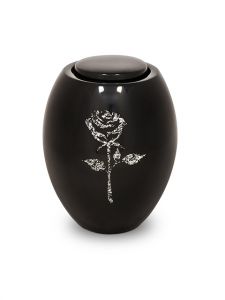 Urna para cenizas con rosa | negro