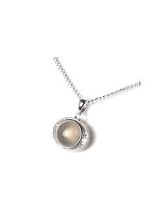 Colgante cenizas de plata (925) con piedra lunar blanca lechosa