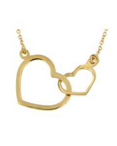 Colgante 'Dos corazones, un amor' de oro amarillo 14k