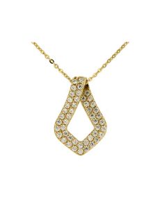 Colgante 'Ornamento' de oro amarillo 14k con piedra zirconia