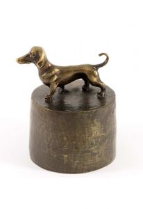 Urna funeraria bronce perro salchicha