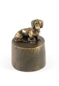 Urna funeraria bronce perro salchicha