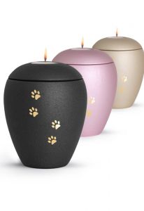 Urna para mascota 'Patas' con vela (tamaños y colores diferentes)