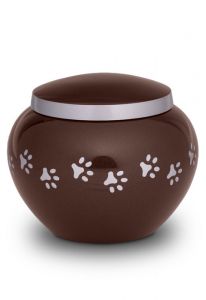 Urna mascota marrón con huellas | medio