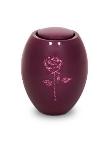 Urna fibra de vidrio con rosa | rojo circuelo