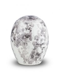 Urna para cenizas de cerámica con patrón blanco y negro