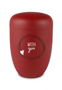 Urna para cenizas de metal rojo 'With you'