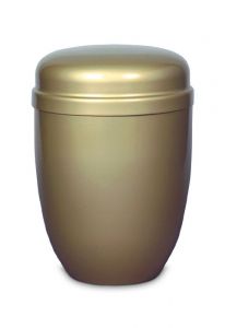 Urna funeraria dorada de metal