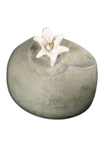 Urna funeraria cerámica con lirio