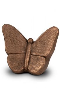 Urna para cenizas cerámica de arte Mariposa color bronce