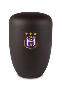 Urna funeraria de fútbol de acero con logotipo de club personal – negra