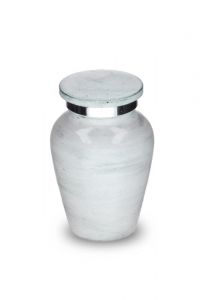 Urna funeraria pequeña 'Elegance' con aspecto de piedra natural blanco-gris