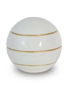 Urna fibra de vidrio 'Atlas' blanco con lineas doradas