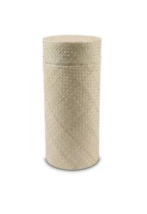 Urna funeraria de mimbre tejida a mano - beige