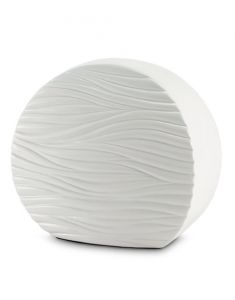 Urna para cenizas cerámica 'Olas que fluyen' blanco