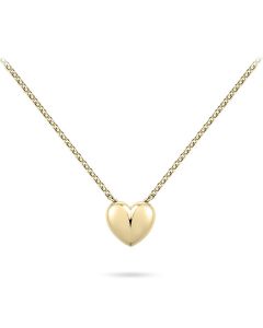 Colgante conmemorativa corazón de chapado en oro amarillo con collar