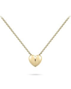 Colgante conmemorativa corazón de chapado en oro amarillo con collar