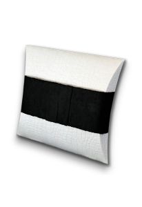 Urna biodegradable pequeña para la dispersión de cenizas en el mar - blanco con banda negra